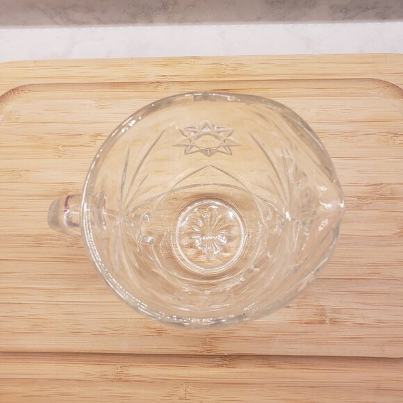 Vintage 1960s Anchor Hocking Prescut Clear Glass Creamer Star Design - Picture 3 of 7